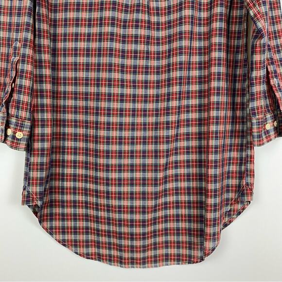 Dr Martens Men’s Red Plaid Cotton Button Down Shirt Size Small - Picture 10 of 13